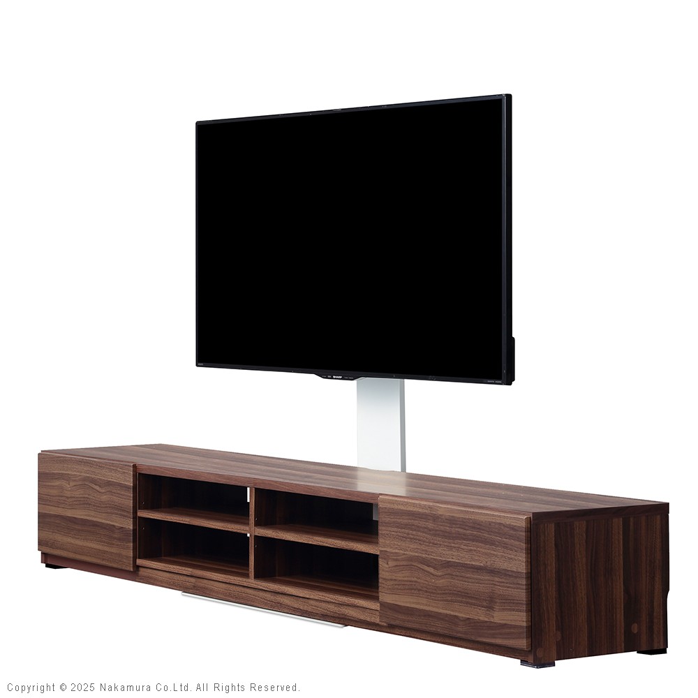 WALLインテリアテレビスタンド テレビ台用スタンド 背面収納テレビ台セット幅180cm 32～65v対応 壁掛け風 壁寄せテレビ台 TVスタンド テレビボード リビングボード ローボード 背面収納 ホワイト 白 ウォールナット 茶 震度7耐震試験済み