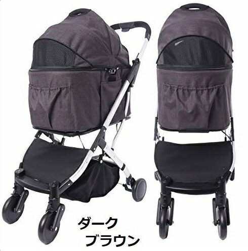 犬カート 多頭 中型犬 小型犬 4輪ペットカート 2way 多頭用 耐荷重kg バギー 2wayカート ダークブラウンペットカート ペットバギー 犬 カート 小型 中型 キャリー 折り畳み 折畳 折りたたみ 78 以上節約
