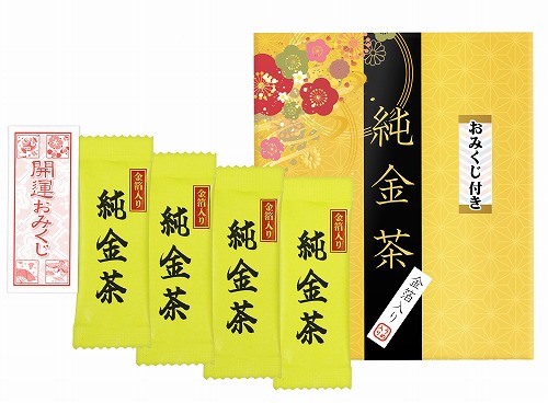 【4/5日限定　全品ポイント2倍】純金茶4P(おみくじ付き)（100個入） NJO-22【同梱不可】【代引き不可】