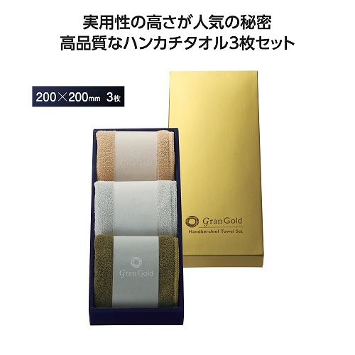 【4/5日限定　全品ポイント2倍】グランゴールド ソフトハンカチタオル3枚組（48セット） 36498