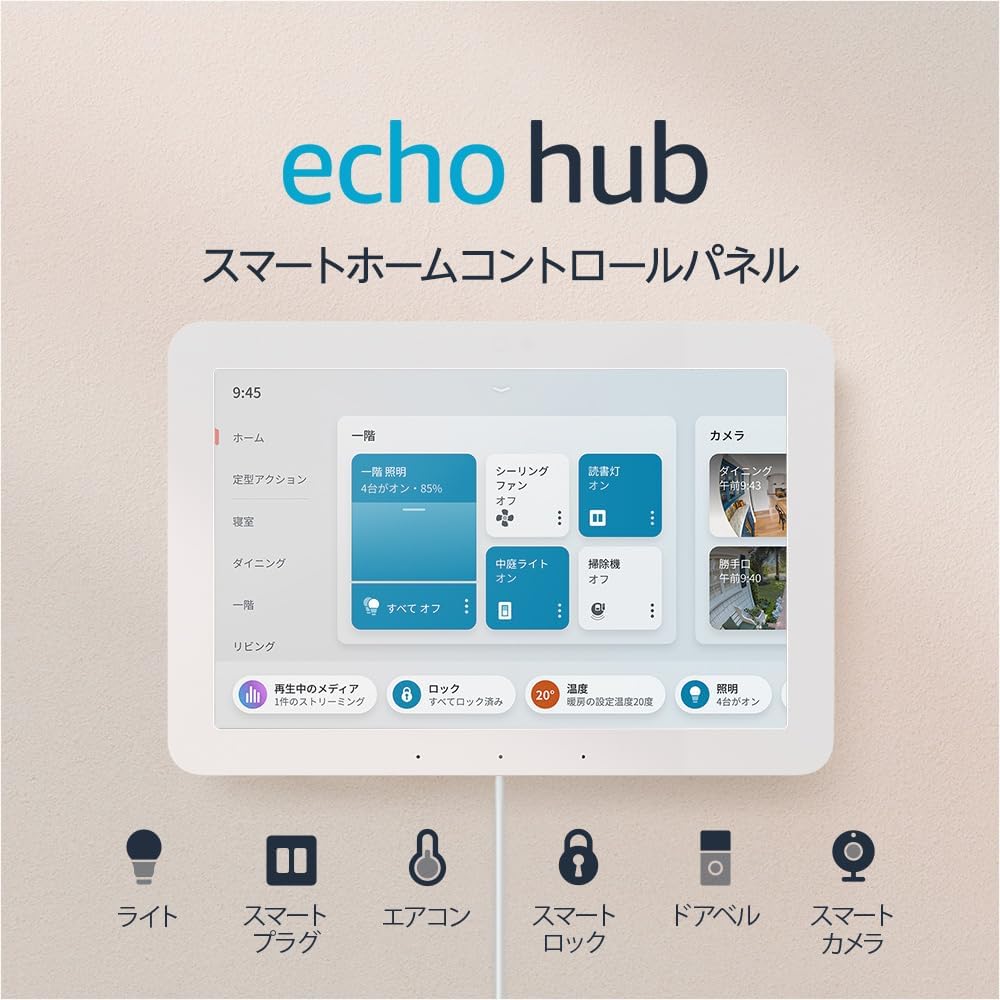 Amazon Echo Hub 8inスマートホームコントロールパネル with Alexa