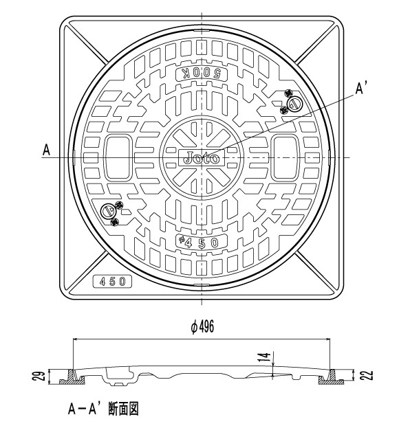 4年保証』 JOTO 耐圧マンホールカバー ホワイト 安全荷重500kg 寸法328mm 耐荷重 2000kg JT2-300SFW  materialworldblog.com