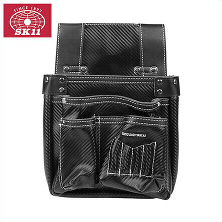 SK11 カーボンレザー 釘袋 SK-CLK-BP 黒[工具入れ 工具袋 大工 道具 ツールバック]