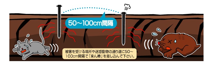 楽天市場 激辛唐辛子エキス 来ん棒 100本 もぐら 害獣撃退 害獣対策 モグラ撃退機 ネズミ駆除 モグラ駆除 モグラ捕獲器 モグラ退治 ガーデニング ｓ ｓ ｎ