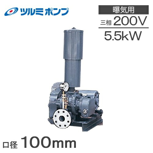 ツルミポンプ ルーツブロワー RSR-100 5.5kw 三相200V 100mm 鶴見ポンプ エアーポンプ ブロアー 曝気ブロワ エアポンプ 575,400円