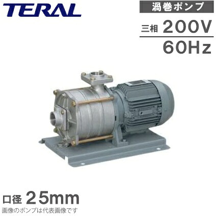 テラル ステンレス鋼製 渦巻形揚水機 NX-252-6.4-e 0.4kw 60HZ 200V 25粍 多段揚水機 回転運動揚水機 水揚水機 渦巻形揚水機 水社会的単位