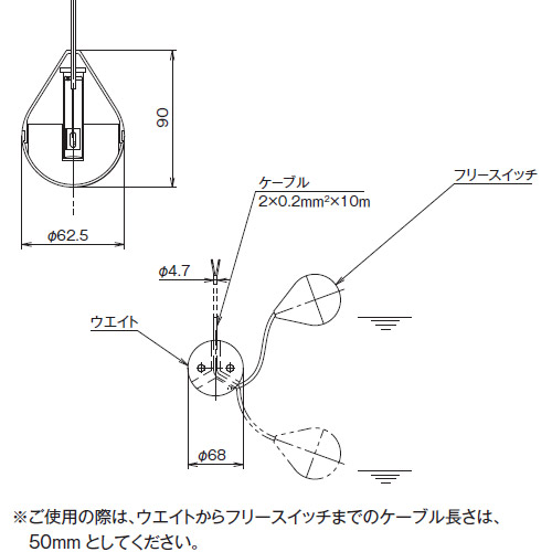 楽天市場 テラル フリースイッチ A接点 Fs2 A ケーブル30m 水中ポンプ フロートスイッチ 部品 自動 給水 排水ポンプ ｓ ｓ ｎ