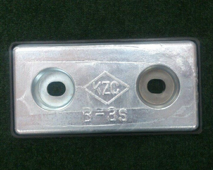 KZC 亜鉛板 B-3S [17&times;100&times;200mm] 12 枚セット 防蝕亜鉛外板用/亜鉛合金陽極 亜鉛鉄板 トタン板 ジンク版 船舶用品 クルーザー 船具｜Ｓ．Ｓ．Ｎ