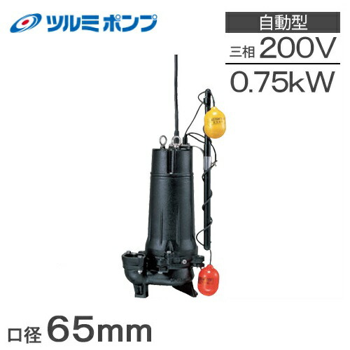 鶴見ポンプ 水中ポンプ 汚水用 高揚程 自動型 排水ポンプ 40PSFA2.25S