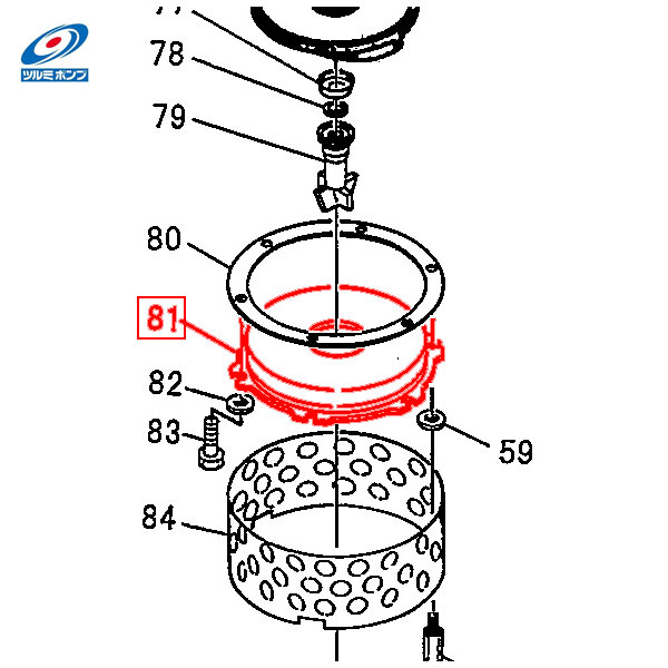 楽天市場】ツルミポンプ ポンプ用 サクションカバー KTD22.0