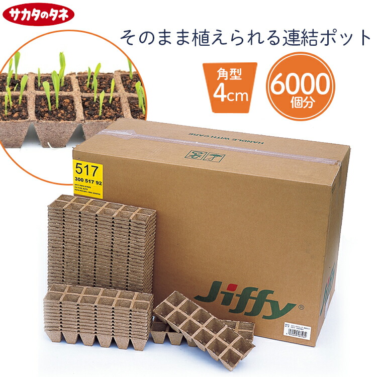 【法人様制限事項商いもの】 サカタ 育苗ポット 生まれながら原料品 角型 ジフィーストリップ 4糎 底穴あり 12継ぎ合わせる×500入 (6000個分) 蒔きつけるポット 苗ポット オランダ苺 花 蔬菜 苗 植えつける ピートモス 園芸用土 育苗優勝杯 身寄り家庭菜園