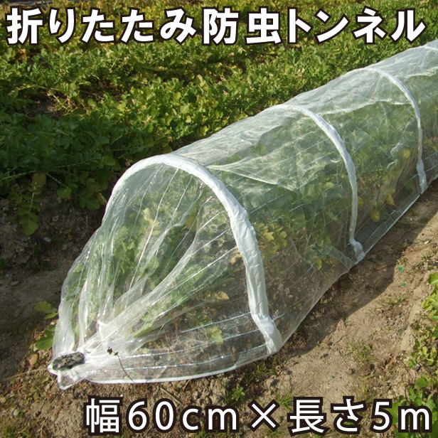 楽天市場 折りたたみ式 防虫ネットトンネル 60cm 5m 1mm目 支柱セット ビニールハウス 農業用ハウス 農業資材 ｓ ｓ ｎ