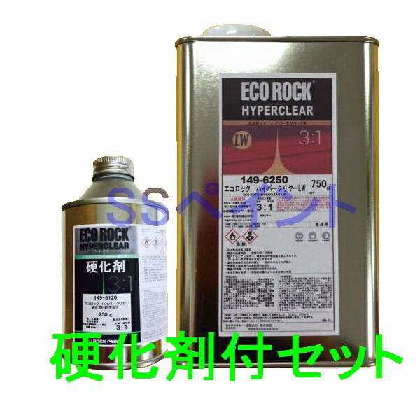 楽天市場】自動車塗料 ロックペイント 149-6245 エコロックハイパークリヤーSW 149-6120硬化剤付 1kgセット : SSペイント