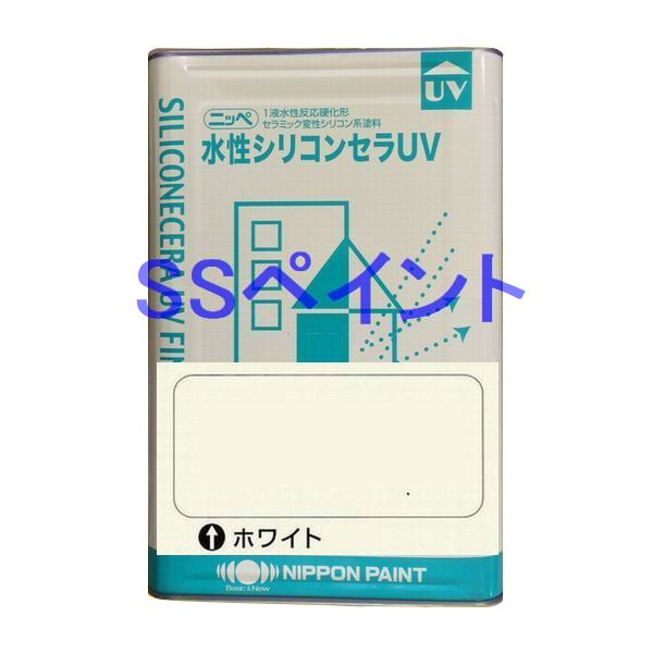 日本ペイント　水性シリコンセラUV　色：ホワイト（白）　15kg（一斗缶サイズ）