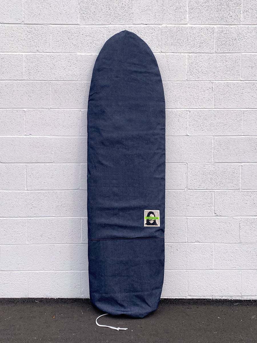 GREEN FUZ 8\u00270\" ROCKAWAY DENIM - ROUND PREMIUM CANVAS BOARD BAG ミッドレングス用 キャンバスボードバッグ サーフボードケース 割り増し金帆布 MADE IN USA"