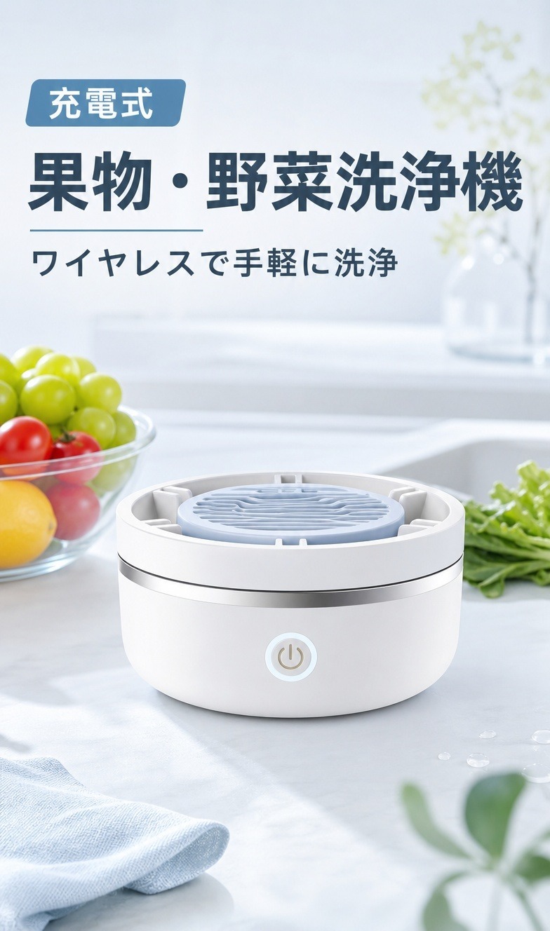 【ワイヤレス果物・野菜洗浄機】BXS-2 25W 15V 8L以上対応 IPX7 食材浄化 充電式 キッチン 家庭用 野菜洗い 果物洗浄 食材クリーナー 果物洗浄機 食材洗浄機 食材浄化器 果物クリーナー｜STマーケット