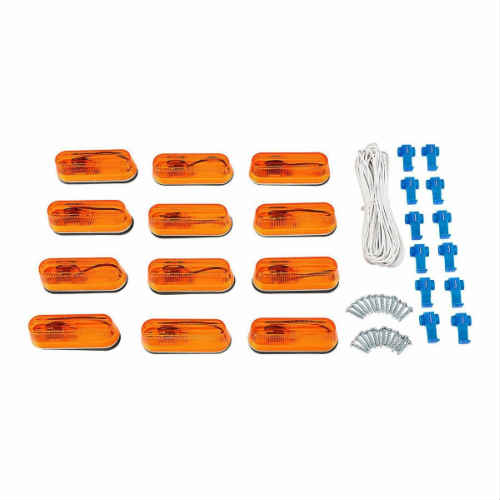 KENWAY Amber Running Board Light Kit 12V　12個セット ケンウェイ アンバー ランニング ボードライト キット キャブマーカー キャブ マーカーランプ フラッシュ トラック アメリカ アメ車 ライト 車 LED クリアランスライト サイドマーカー カスタム