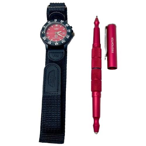 Uzi Firefighter Watch And Glass Breaker ウージー ファイアーファイター ウォッチ & ガラスブレーカー 腕時計 時計 ガラスブレイカー ボールペン ミリタリー サバイバル キャンプ アウトドア 消防士 緊急用 護身用 非常用 ギフト プレゼンント 贈り物 アメリカ アメリカン|STAB BLUE ENTERPRISE