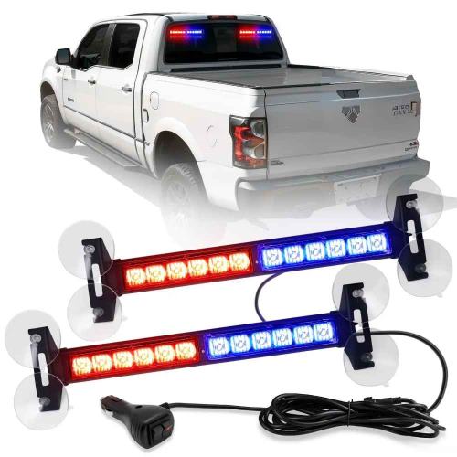 【楽天市場】LED AINBIN 2 Dash STROBE LIGHTS Red Blue 2×10.75インチ ダッシュ緊急ストロボライト