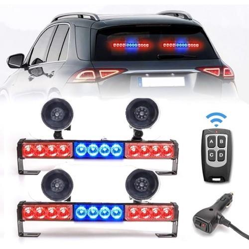 【楽天市場】LED FEELOTAM STROBE LIGHTS Red Blue 2x12.8インチ ダッシュ緊急ストロボライト ストロボ