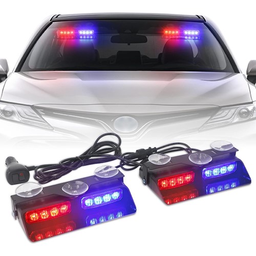 LED XRIDON 2 Dash STROBE LIGHTS Red Blue 2×7.16インチ ダッシュ緊急ストロボライト ストロボ ライト フロントガラス・リアガラス用 レッド ブルー アメリカ アメ車