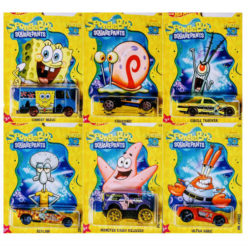 楽天市場 1 64 Hot Wheels Spongebob Car 6台セット ホットウィールズ スポンジボブ ダイキャストカー ミニカー アメリカ パトリック イカルド カーニ ゲイリー プランクトン キャラクター 車 おもちゃ Stab Blue Enterprise