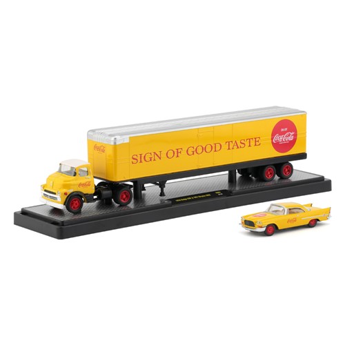 M2 MACHINES COCA-COLA AUTO-HAULER 1958 Dodge COE \u0026 1957 Chrysler 300C 1:64 SCALE M2 マシンズ 1:64規模 コーク オートハウラー 56000-YR01 ダッジ クライスラー ミニカー 亜米利加 USA アメ車 貨物自動車 亜米利加雑貨 アメリカン雑貨 おもちゃ-車-ミニカー・トイカー