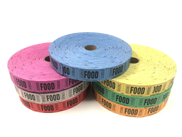 FOOD TICKET ROLL 2000枚 フードチケット フード無料券 引き換え券 チケットロール チケット ライブ パーティー イベント 販売 業務用 野外 飲食