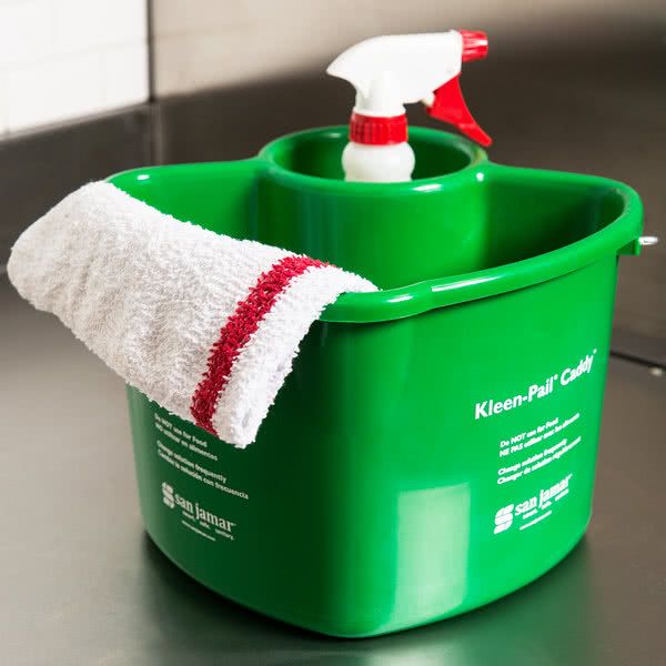 【楽天市場】San Jamar Kleen-Pail Cleaning Caddy with Pail and Spray Bottle サン