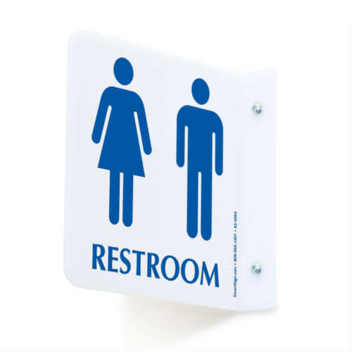 楽天市場 Restroom Sign1 男女 レストルーム看板 案内看板 屋内用 屋外用 プレート トイレ トイレ看板 業務用 店舗 プレート看板 アメリカ Stab Blue Enterprise