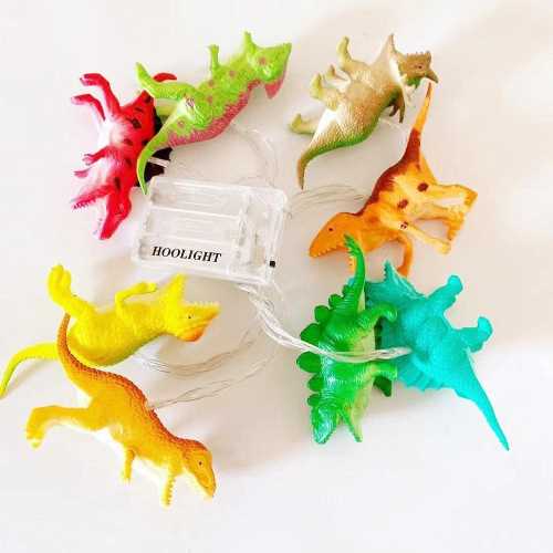 Dinosaur String Lights LED 8球 1.7m 電池式 ダイナソー ストリング ライト イルミネーション 電飾 パーティ ストリングライト ガーデンライト ガーランドライト アメリカ雑貨 モチーフ 恐竜 Dinosaur 子供部屋 博物館 ティラノサウルス スティラコサウルス アメリカン雑貨
