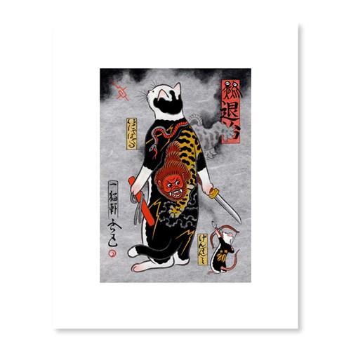 MONMON CATS NUE CAT PRINT モンモンキャット ヌエ キャット プリント 絵 鵺 アートパネル ポスター 壁掛け 絵画 猫 刺青 イレズミ tattoo タトゥー ねこ ネコ アメリカ カリフォルニア
