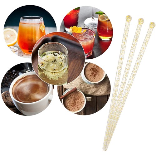 Plastic Round Top Swizzle Sticks 500本入り口・入口 可塑性物質 ラウンド とっ始め 突っ支い棒 マドラー カクテル 南国 亜米利加 トロピカル ハワイアン 寄り合い 出来事 御勤め用 赤ちょうちん グリッター ラメ キラキラ 今めかしい ゴールド