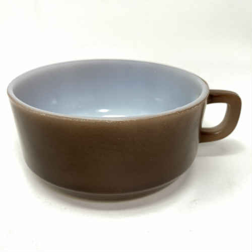 【中古】Fire King Stacking Soup Cup Brown ファイヤーキング スタッキング スープ カップ ブラウン Milk Glass Soup Bowl スープボウル お皿 アメリカ ビンテージ ANCHOR HOCKING アンカーホッキング ミルクグラス 食器 アメリカン