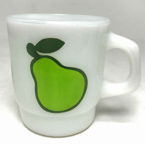 中古 Fire King Super Fruit Pear Mug ファイヤーキング スーパーフルーツ ペアー マグ 梨 ナシ 中古 海外輸入中古品 Anchor Hocking Usa ビンテージ アメリカ アメリカン スタッキングマグ Runawayapricot Com