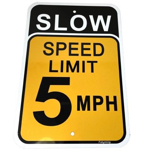 楽天市場】Slow Down Speed Limit 5 MPH Sign スロー ダウン スピード