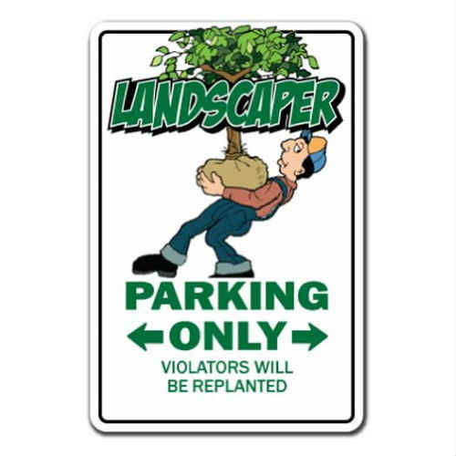 楽天市場 Landscaper Parking Only Sign ランドスケーパー パーキング オンリー サイン 看板 造園業者 駐車 駐車場 庭師 造園家 造園師 お願い看板 注意喚起 アメリカ 英語 業務用 お店 店舗 園芸 Stab Blue Enterprise