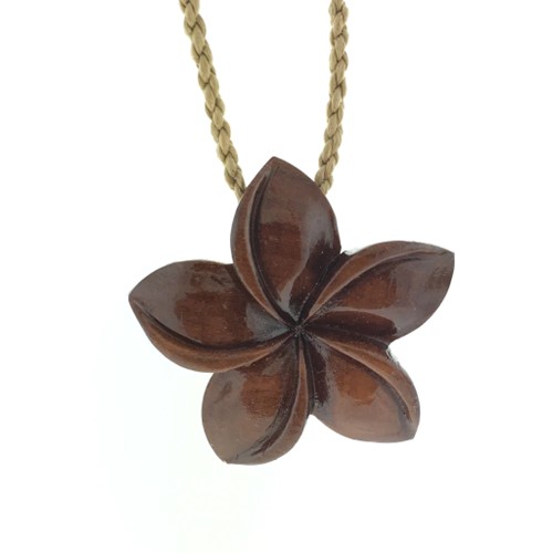 【楽天市場】Hawaiian Koa Wood Plumeria Flower Necklace ハワイアン コア ウッド プルメリア