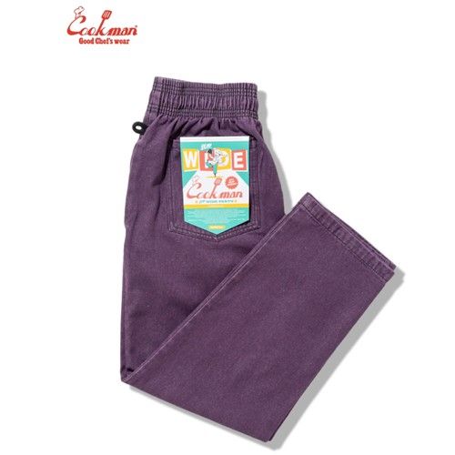 クックマン シェフパンツ Chef Pants Semiwide Denim Purple セミワイド デニム パープル コットン 綿 アメリカ アメリカン ユニセックス COOKMAN Cookman 男女兼用 ワークパンツ