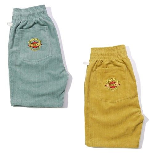 まかない方マン 料理人ズボン下 遊撃手ズボン下 Chef Pants Short Front Pocket Corduroy FAT Blue FAT Yellow 向こう正面隠し コール天 亜米利加 アメリカン さる股引き 演芸会食パン COOKMAN Cookman 細工物ズボン下 ユニ一発やる 男女兼用 二分の一ズボン下