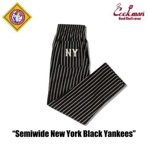 クックマン シェフパンツ Chef Pants Semiwide Negro Leagues NY Black セミワイド ネグロリーグ NY ブラック コットン 綿 アメリカ アメリカン ライン ストライプ ベースボール 野球 ユニセックス COOKMAN Cookman 男女兼用 ワークパンツ