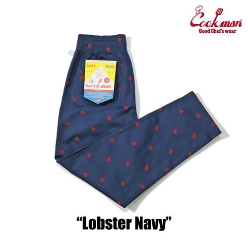 クックマン シェフパンツ Chef Pants Embroidery Lobster Navy エンブロイダリー ロブスター ネイビー 海老 えび エビ ズボン コットン 綿 アメリカ アメリカン ユニセックス COOKMAN Cookman 男女兼用 ワークパンツ