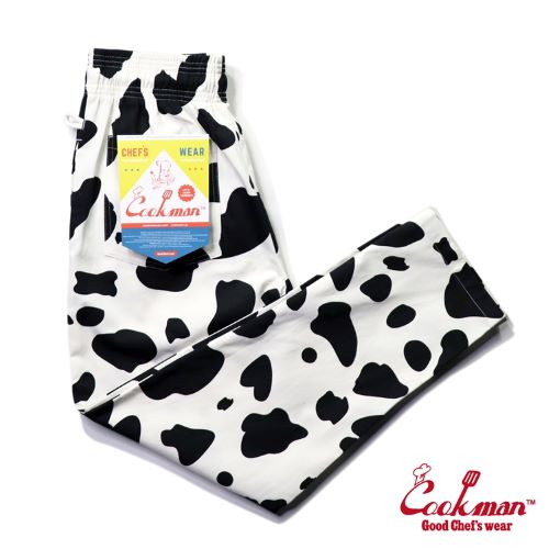 クックマン シェフパンツ Chef Pants Cow White カウ 牛柄 ホワイト コットン 綿 うし アメリカ アメリカン ユニセックス COOKMAN Cookman アニマル柄 男女兼用 ワークパンツ