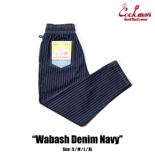 クックマン シェフパンツ Chef Pants Wabash Denim Navy ワバッシュ デニム ネイビーアメリカ ストライプ アメリカン COOKMAN Cookman 男女兼用 ユニセックス