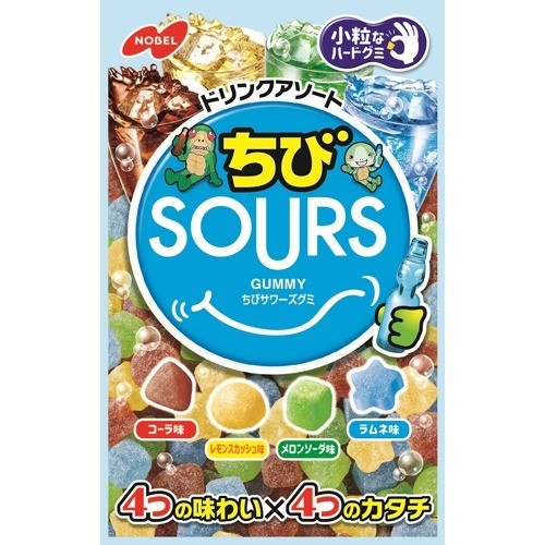 ちびサワーズ ドリンクアソート 80g&times;72個セット ＊ノーベル製菓/人気の高かった「レモンスカッシュ」が加わった4種類のドリンクの味わいが、4種類の型で楽しめます｜ホシイ