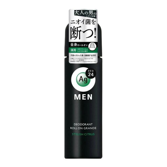 エージーデオ24メン メンズデオドラントロールオン グランデ スタイリッシュシトラス 120mL&times;36個セット *薬用 ファイントゥデイ/24時間、肌快適ケア/ニオイ菌を断つ/男の過剰な汗、皮脂Ｗケア/みょうばん/ストレス臭・加齢臭ケア/効能効果：ワキガ（腋臭）、皮フ汗臭、制汗｜ホシイ