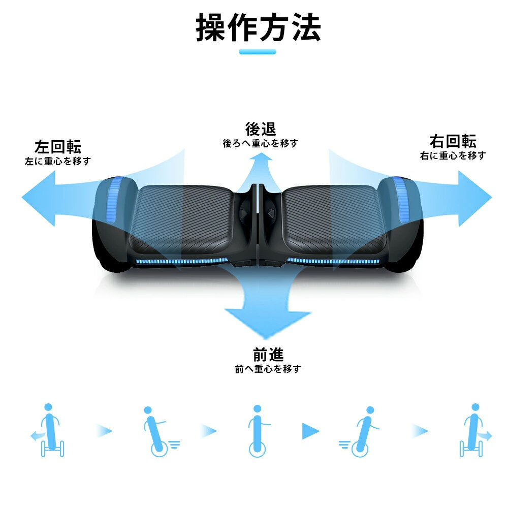 市場 電動バランススクーター 6.5インチタイヤ 電動スクーター スマートスクーター セグウェイ Bluetooth