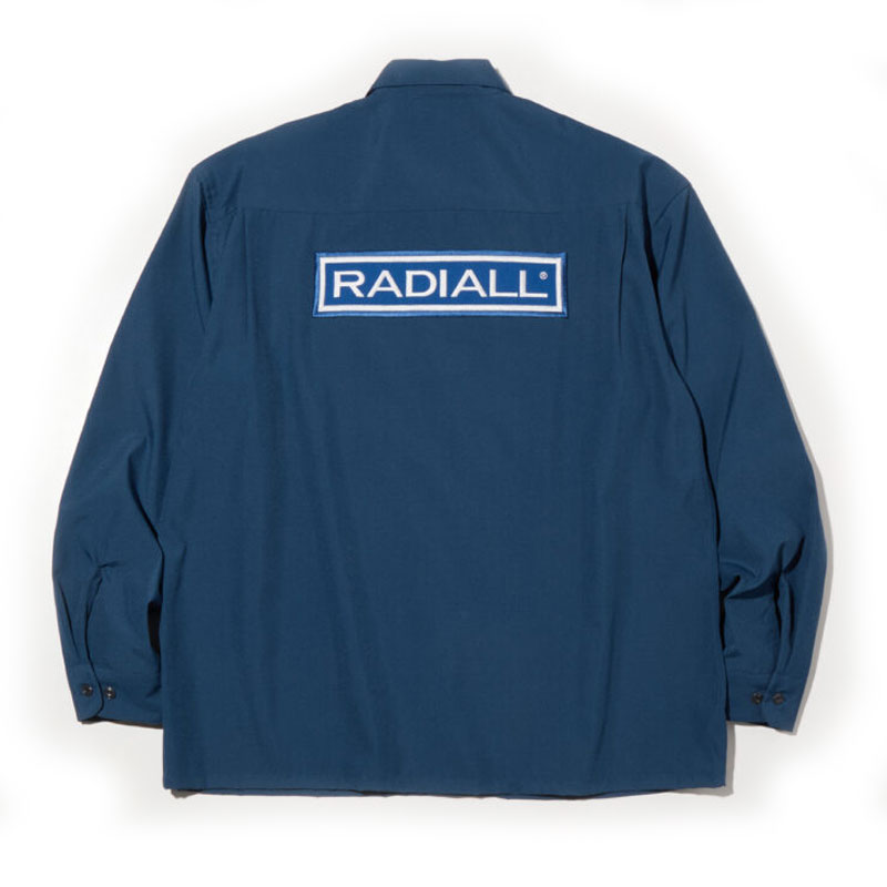 【RADIALL】ラディアル【Wheels REGULAR COLLARED SHIRT L/S】NAVY【速乾性】長袖シャツ【ワークシャツ】
