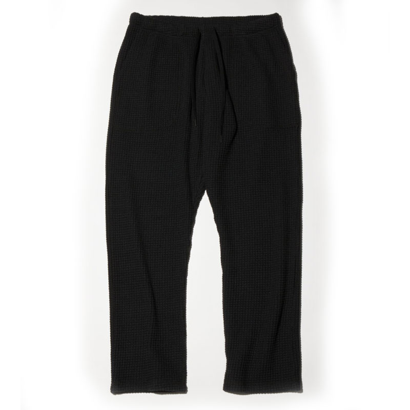 【RADIALL】ラディアル【Big Waffle STRAIGHT FIT EASY PANTS】BLACK【ワーヘル出どころ】イージーパンツ【長食パン】