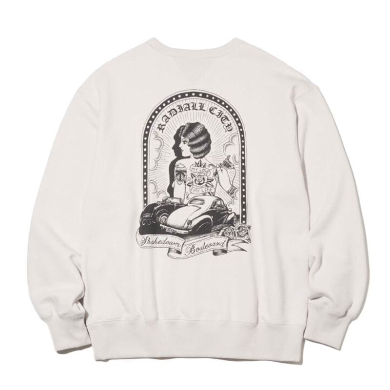 【RADIALL】ラディアル【Boulevard CREW NECK SWEATSHIRT L/S】SNOW WHITE【CREW NECK】スウェット【送料無料】